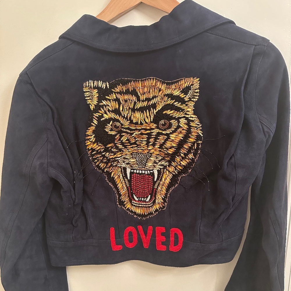 Hand beaded tiger gucci jacket